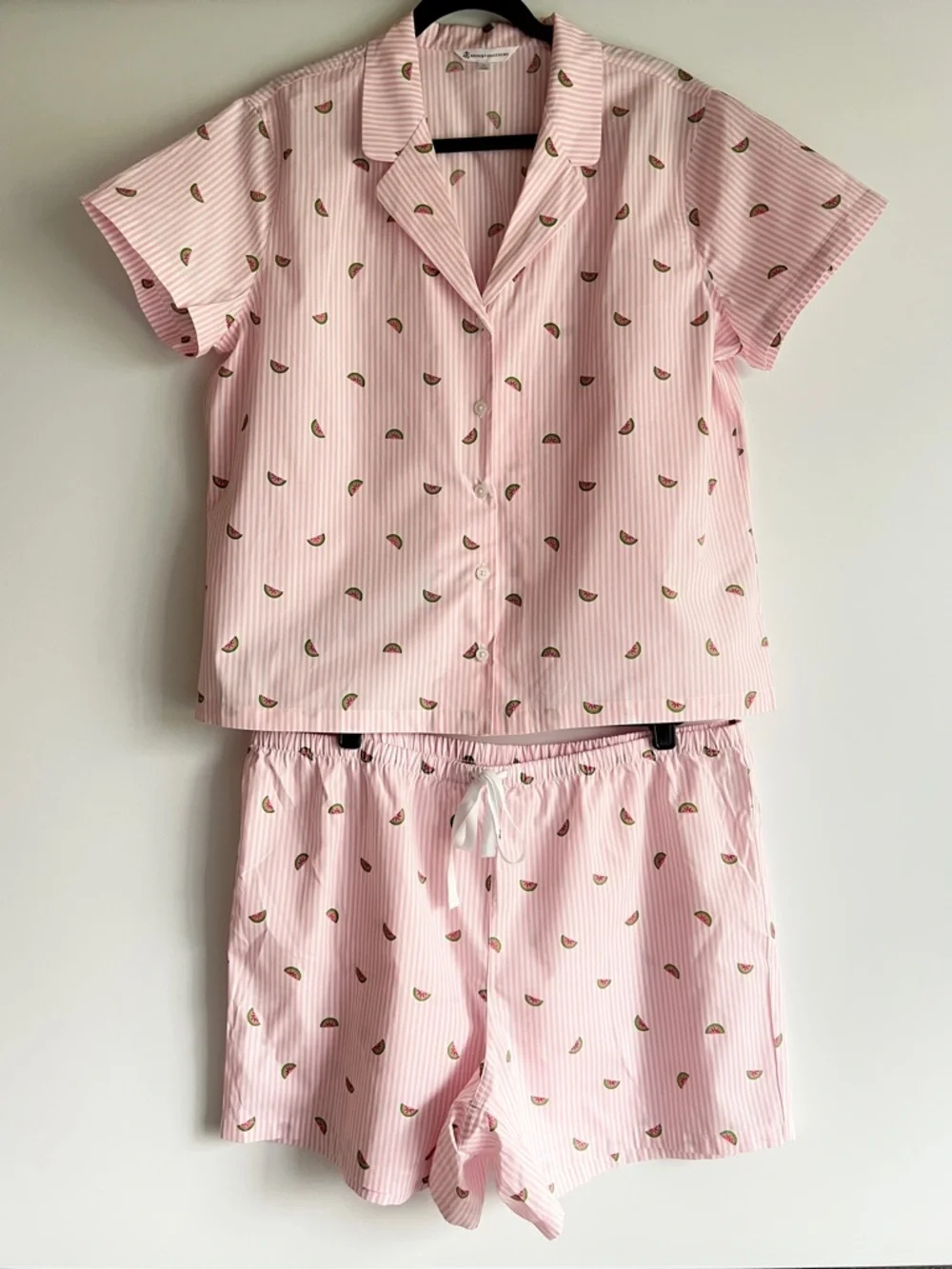Brooks Brothers Women’s Pink White Striped Watermelon Print Pajama Set XL NWOT - Picture 2 of 9